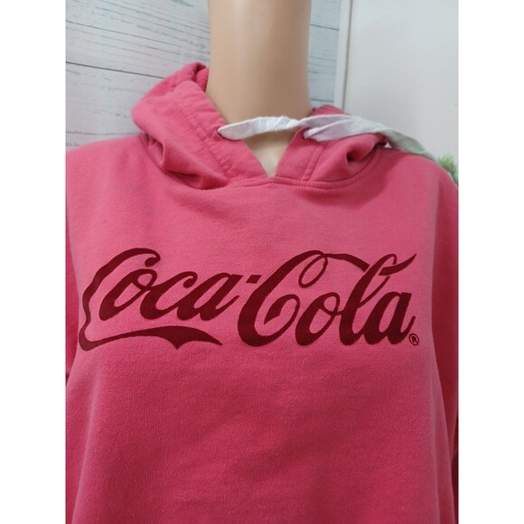 Coca Cola Hoodie Size XL Womens Cropped Red - Picture 3 of 9